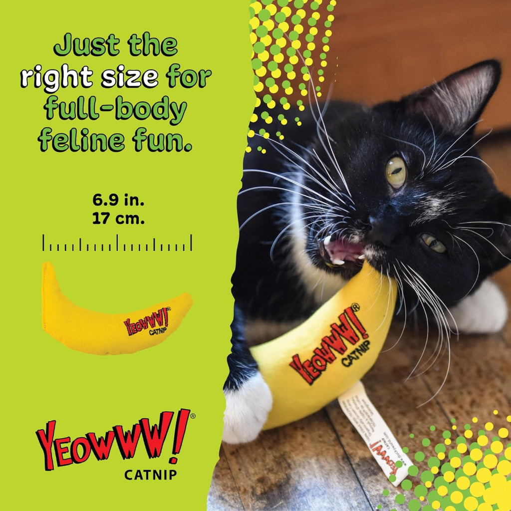 Yeowww! Catnip Toy, Yellow Banana (pack of 2)