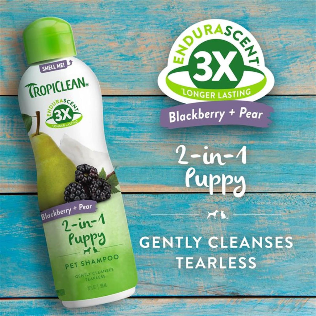 TropiClean EnduraScent BlackBerry Pear Puppy Shampoo, 20oz