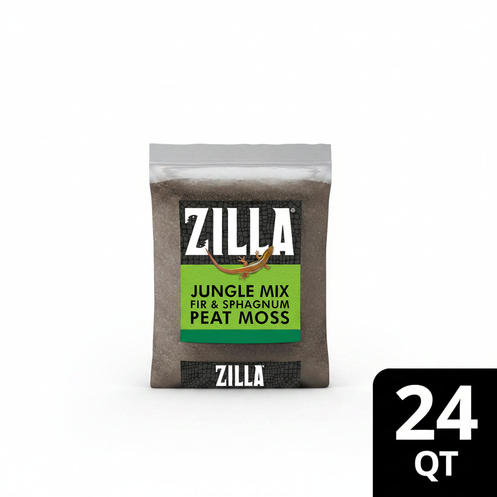 Zilla Pet Reptile Terrarium Substrate Bedding, Jungle Mix, for Frogs, Rainforest Geckos, Toads and Snakes, 24 Quart
