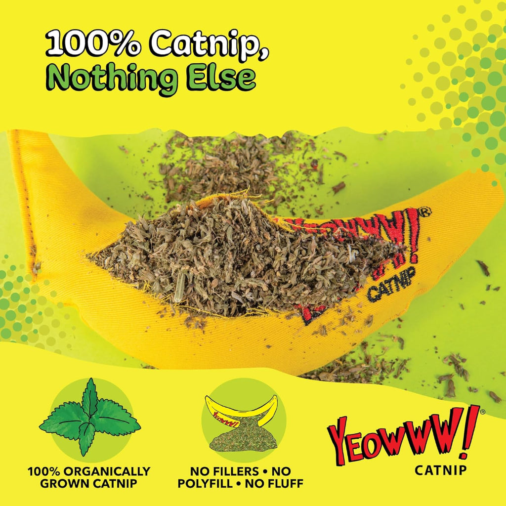 Yeowww! Catnip Toy, Yellow Banana (pack of 2)