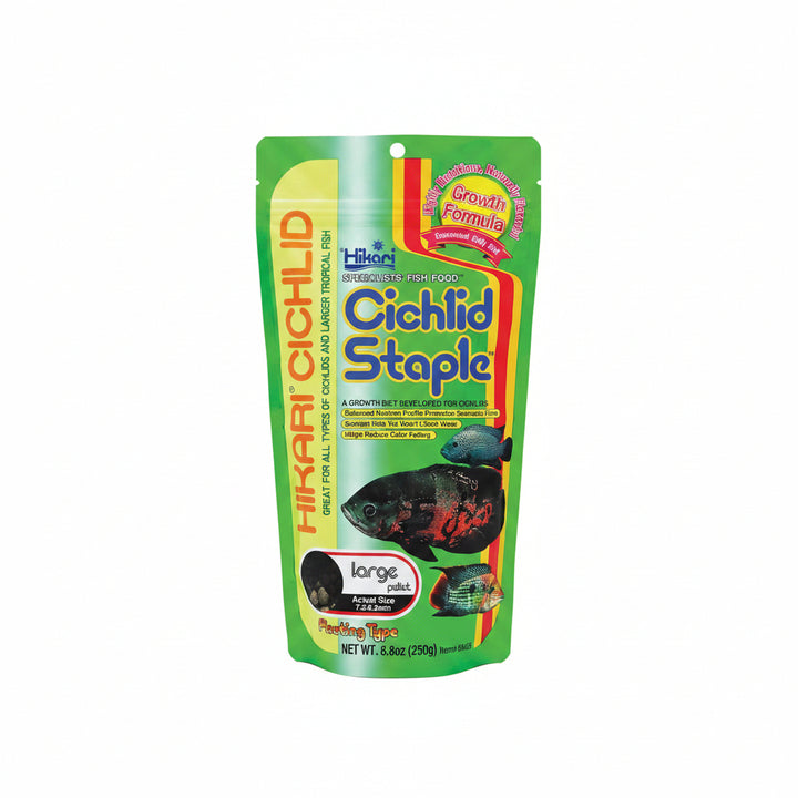 Hikari Cichlid Staple Floating Pellets Fish Food, Large Pellets, 8.8 oz. (250g)