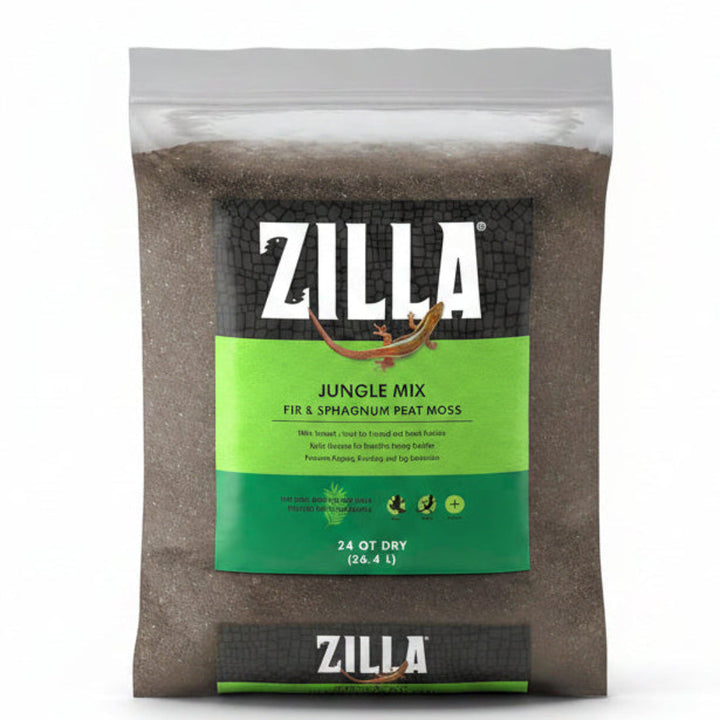 Zilla Pet Reptile Terrarium Substrate Bedding, Jungle Mix, for Frogs, Rainforest Geckos, Toads and Snakes, 24 Quart