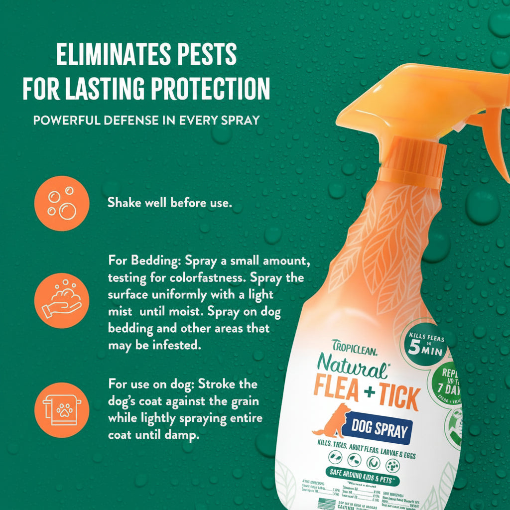 TropiClean Natural Maximum Strength Flea and Tick Spray for Dogs, 16ozTropiClean Natural Maximum Strength Flea and Tick Spray for Dogs, 16oz