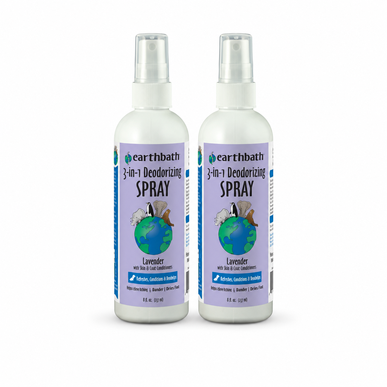earthbath, Lavender 3-in-1 Dog & Puppy Deodorizing Spritz (2 Pack)