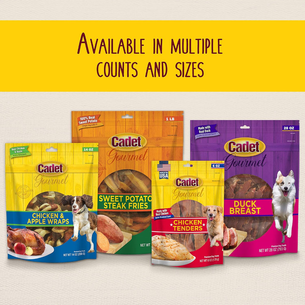 Cadet Gourmet Shish Kabob Dog Chews for Small Dogs, Rawhide Treats with Chicken, Duck and Sweet Potato, Healthy & Natural Beef Hide, 5-Inch Sticks, 12 oz.
