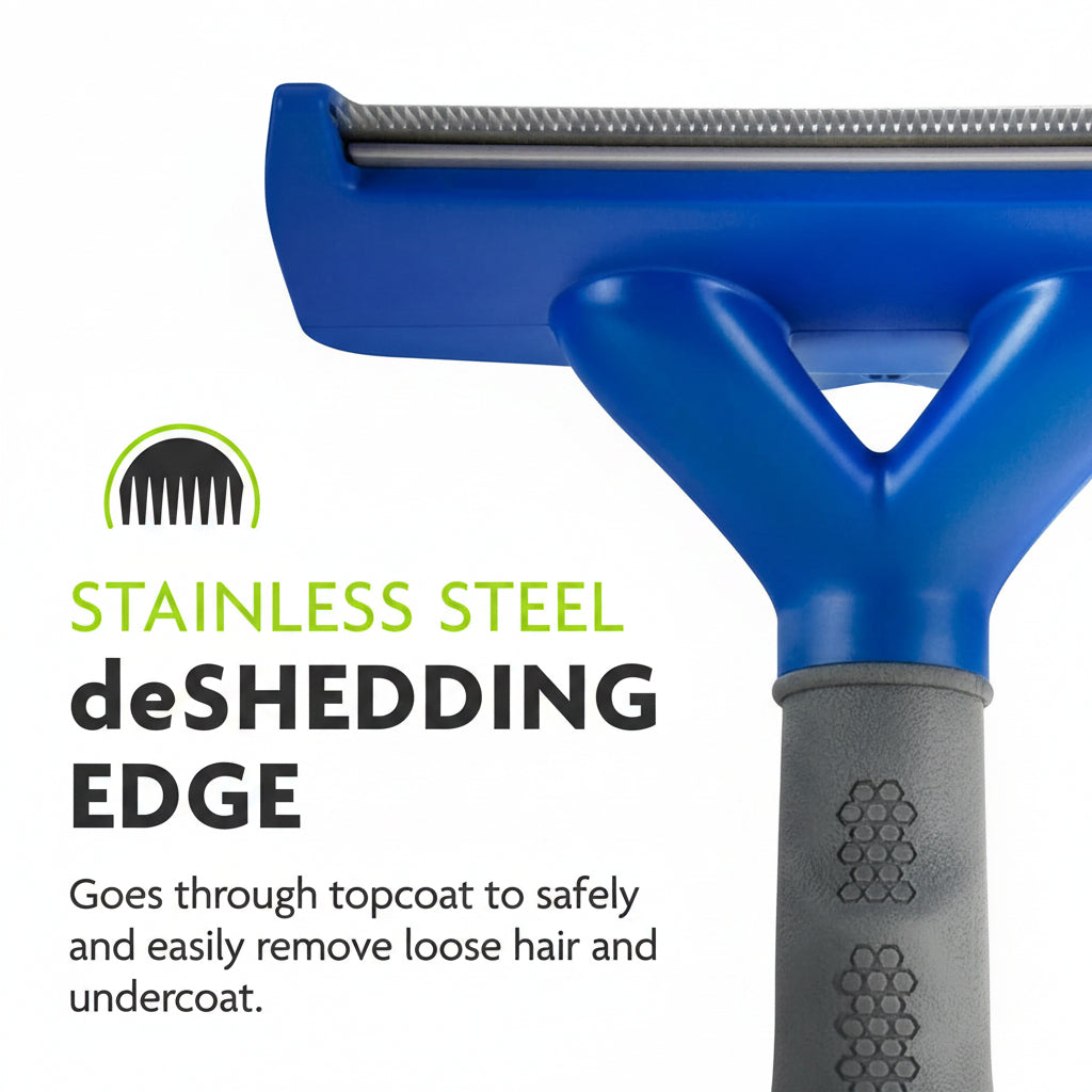 FURminator Large Dog Undercoat deShedding Tool for Long Hair, Reduces Loose Hair From Shedding