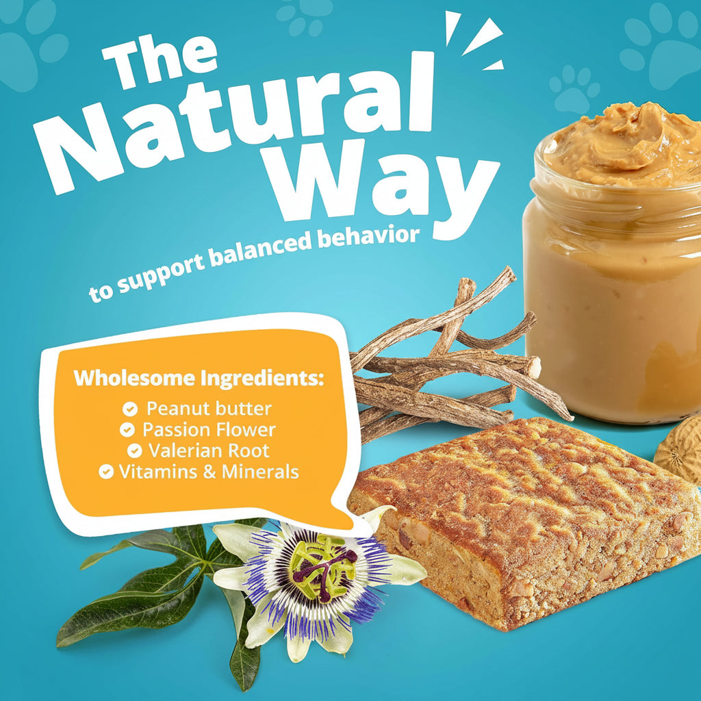 Heavenly Hounds Peanut Butter Chews - Anxiety Relief for Dogs - Natural Ingredients - No Hemp Calming Treats, 2 Oz - Pack of 12