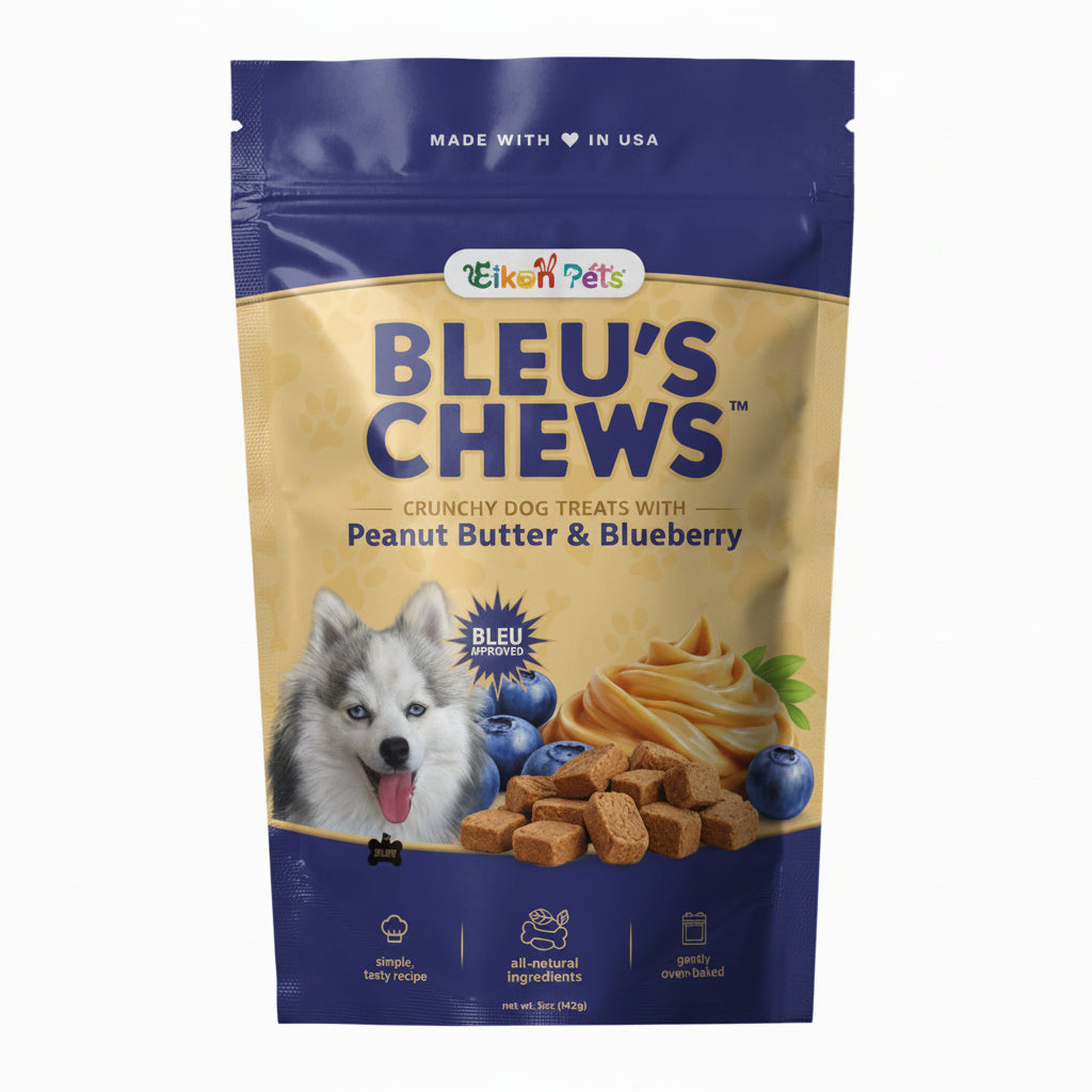 Eikon Pets Bleu’s Chews™ Crunchy Dog Treats with Peanut Butter & Blueberry