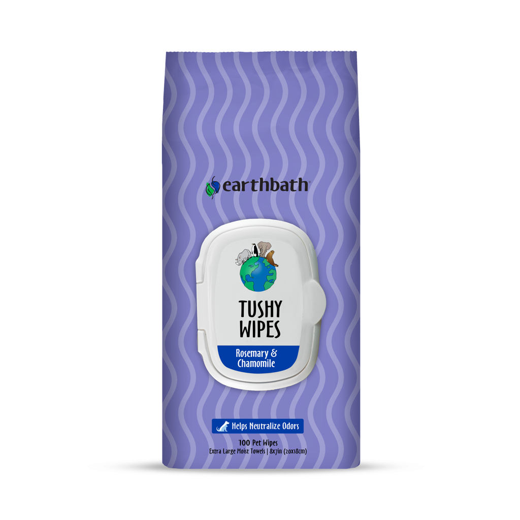 earthbath, Rosemary & Chamomile Tushy Wipes, 100 ct