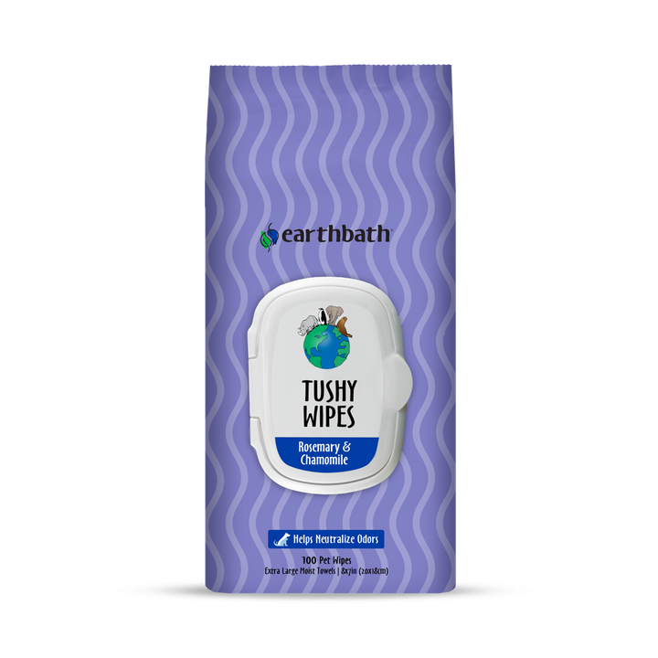 earthbath, Rosemary & Chamomile Tushy Wipes, 100 ct