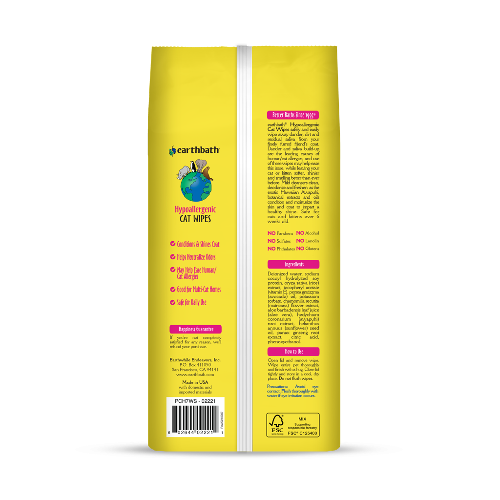 earthbath Hypo-Allergenic Grooming Wipes