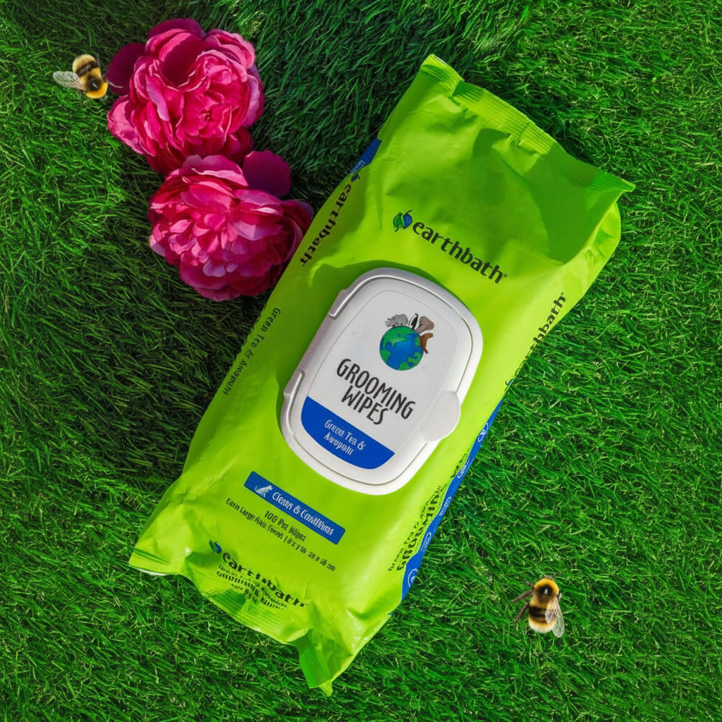 earthbath Green Tea & Awapuhi Pet Grooming Wipes for Dogs & Cats - 100 Count