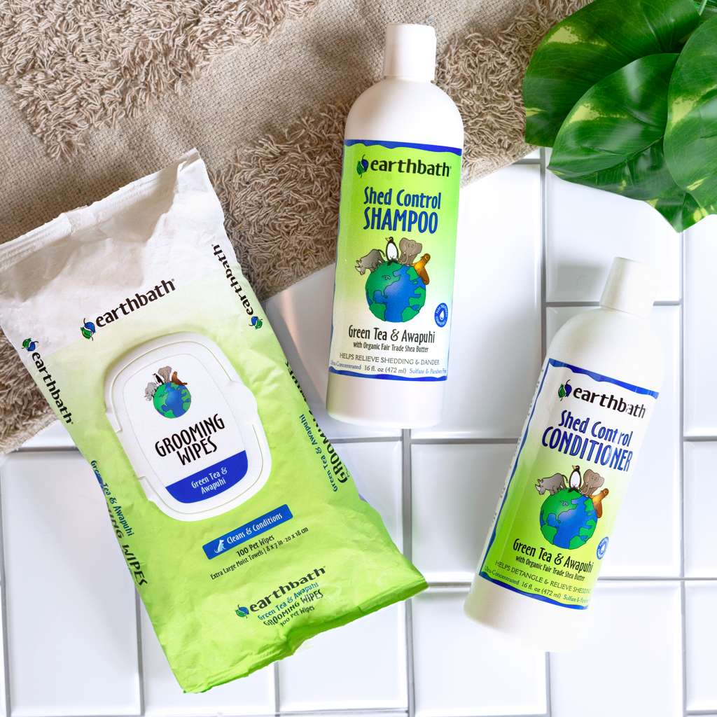 earthbath Green Tea & Awapuhi Pet Grooming Wipes for Dogs & Cats - 100 Count