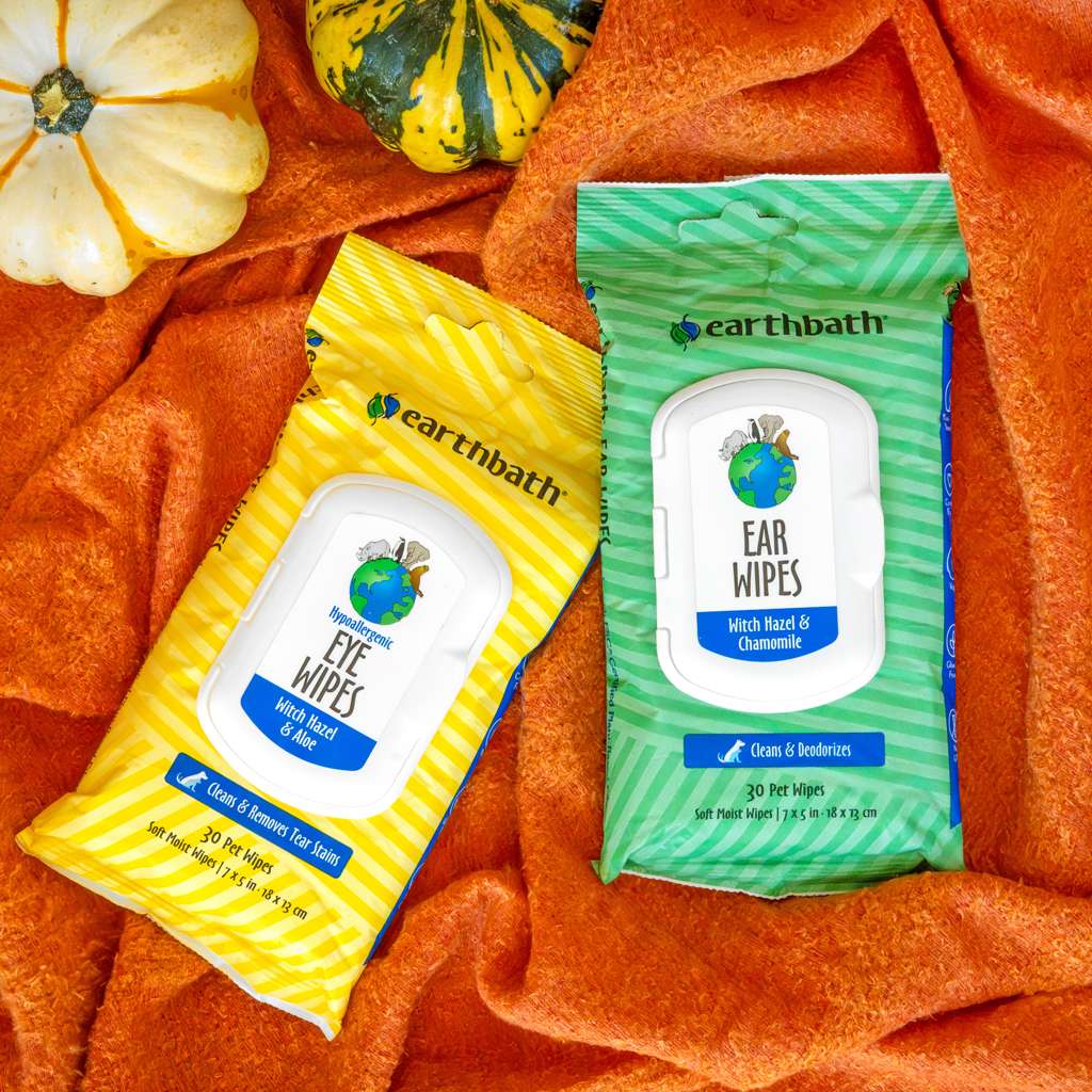 earthbath Witch Hazel & Aloe Pet Eye Wipes, 30 Count