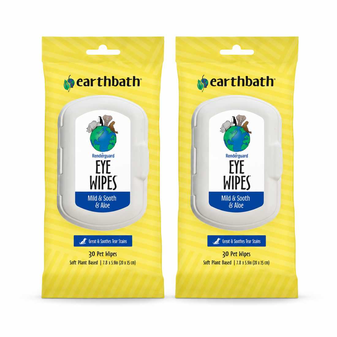 earthbath Witch Hazel & Aloe Pet Eye Wipes, 30 Count (2 Pack)
