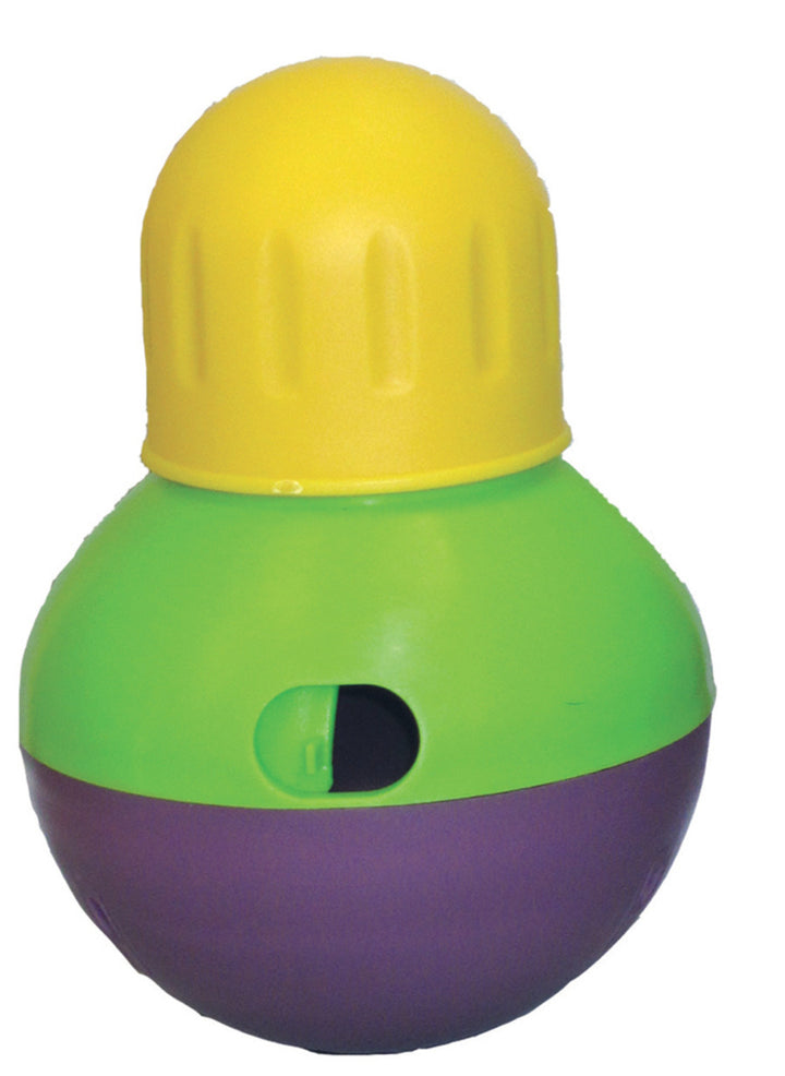 Starmark Bob-A-Lot Treat Dispensing Dog Toy Purple/Green/Yellow, 1ea/SM