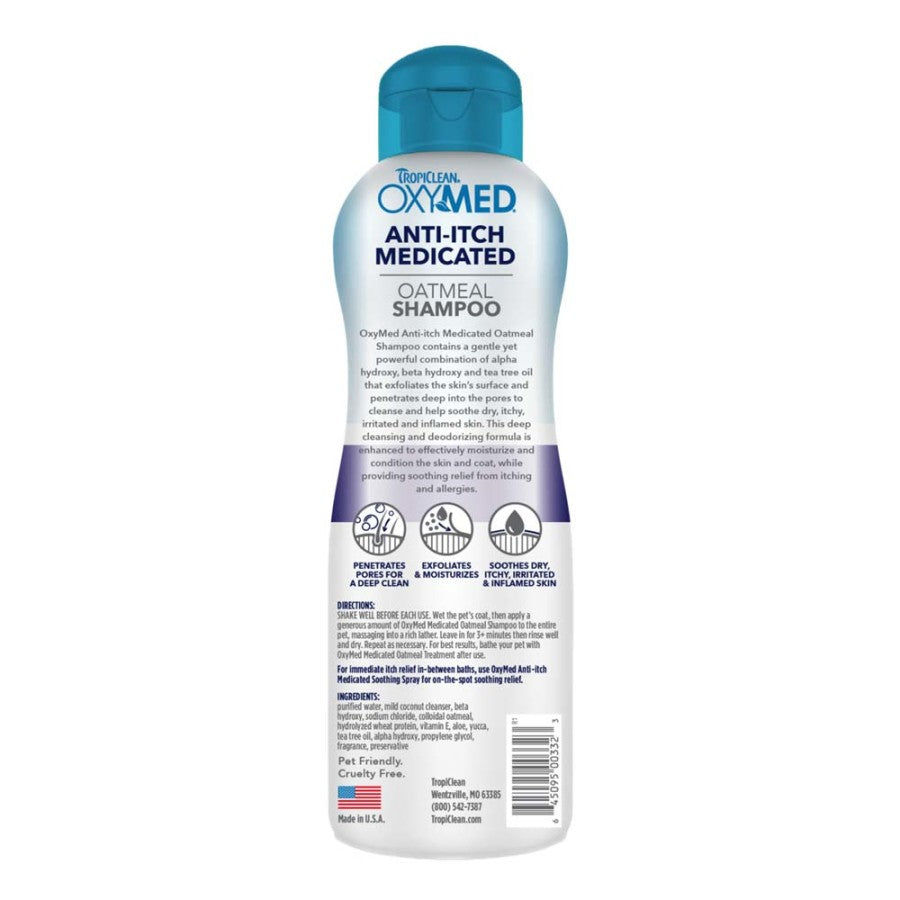 TropiClean OxyMed Medicated Anti Itch Pet Shampoo 1ea/20 oz