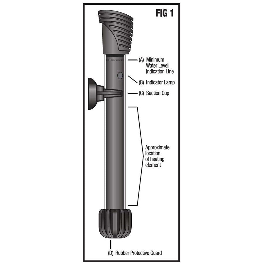 Aqueon Preset Aquarium Heater 1ea/Black, 50 W, Up To 20 gal