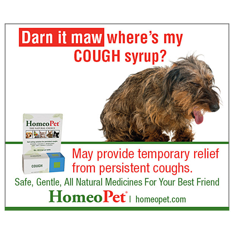 HomeoPet Cough, Safe and Natural Cough Supplement for Dogs, Cats, and Small Pets, 15 Milliliters