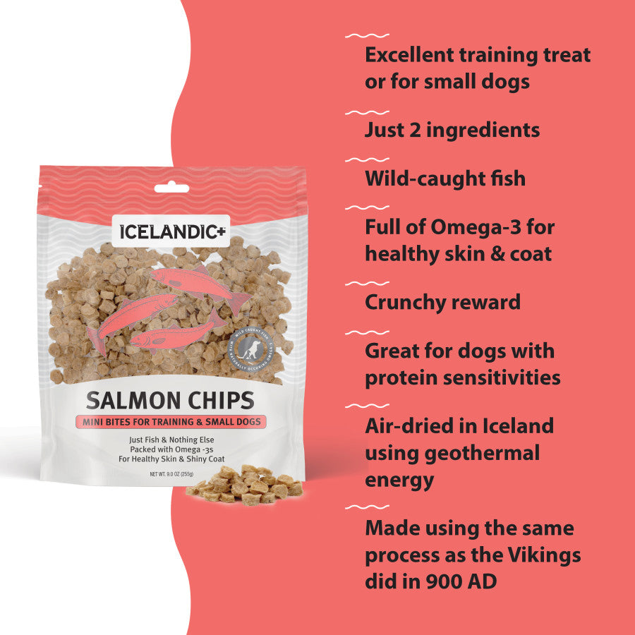 Icelandic+ Salmon Chips Dog Treat 1ea/Mini, 9.0 oz