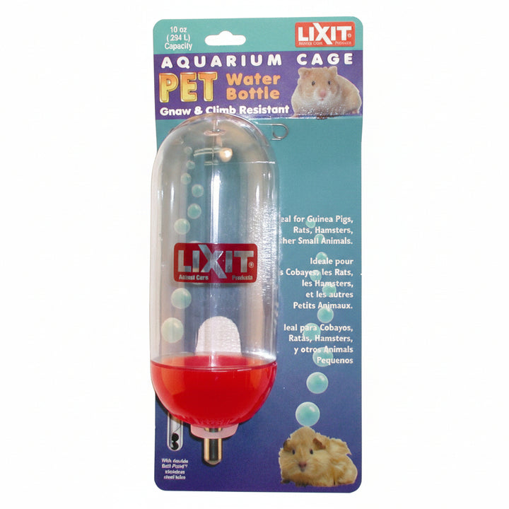 Lixit Aquarium Cage Bottle for Small Animals Clear, Blue, 1ea/10 oz